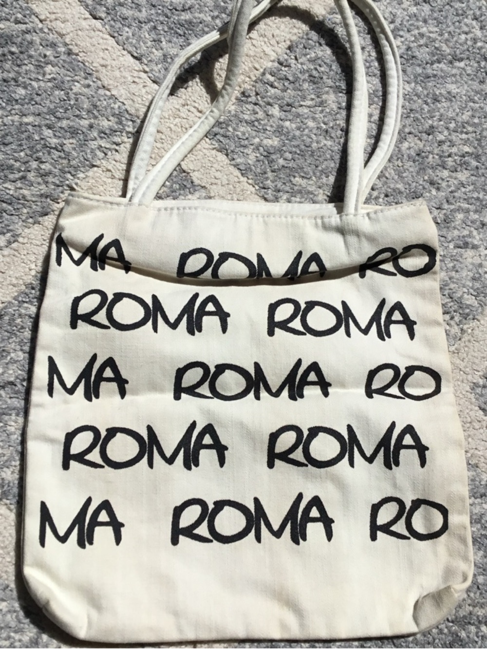 Roma Print Canvas Tote Bag